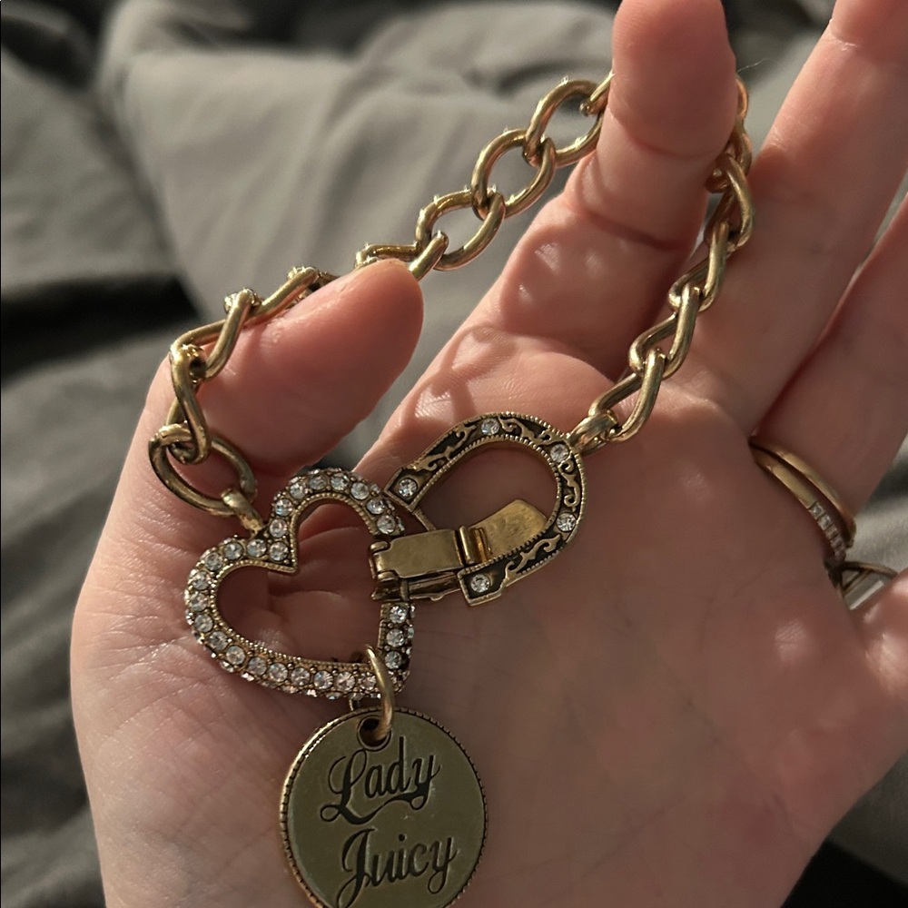 Juicy Couture Gold Heart and Disc Bracelet
